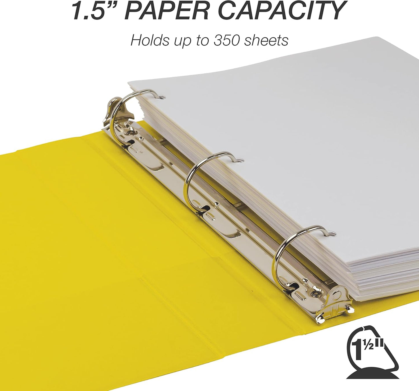 Samsill Durable 4 inch 3 Ring Binder, D Ring Binder, 100% Recycled Chipboard, Black, 2 Pack
