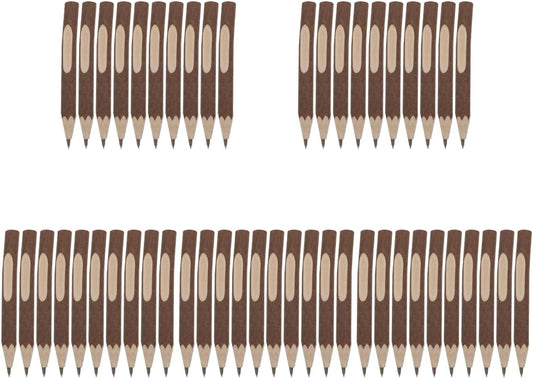 50 Pcs Wooden Pencil, Wood Graphite Wooden Tree Rustic Twig Pencils for Kids, Tree Bark Pencils, Woodland Baby Shower Decorations Log Short Drawing Tool Child