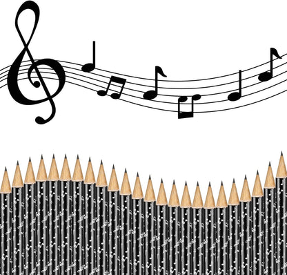 Chinco 200 Pieces Music Note Pencil Music Pencils Round Pencils Wooden Case with Eraser for Students Kids Classroom Favors Supplies