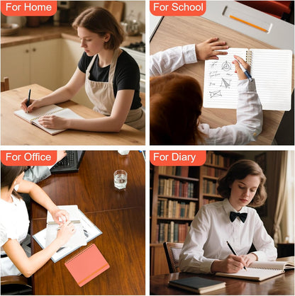 4 PCS Small Spiral Notebook 5x7, Spiral Journal Notebook, Notebooks for Work, Note Taking, School, Small Notebooks 5x7 with Strap, Cute Notebooks for Women 50 Sheets