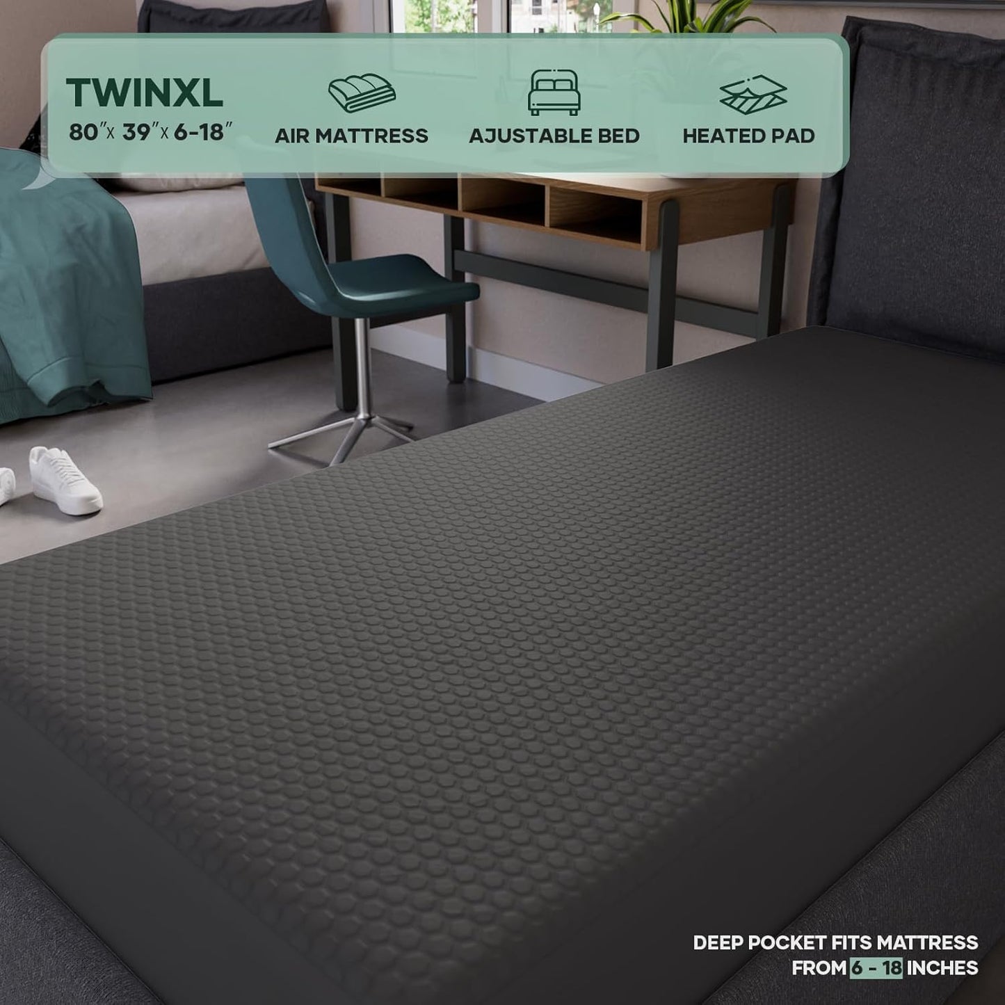 OhGeni 100% Waterproof Queen Size Mattress Protector,Soft Mattress Pad, Cooling Breathable Fitted Sheets,Washable Bed Cover,Non-Slip Deep Pocket,Noiseless for Bedroom