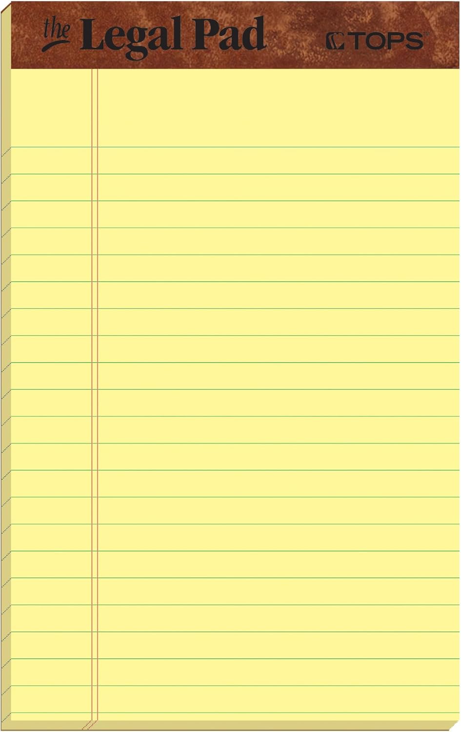 TOPS The Legal Pad Writing Pads, 5" x 8", Jr. Legal Rule, Canary Paper, 50 Sheets, 5 Pack (75017)