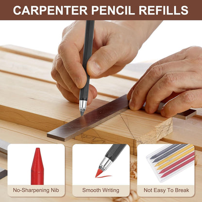 PATIKIL 12Pcs 2.8mm Carpenter Pencil Lead Refills, Solid Dry Pencil Refills Break Resistant Lead Refill for Mechanical Carpenter Construction Pencils Art Drafting, Multicolor