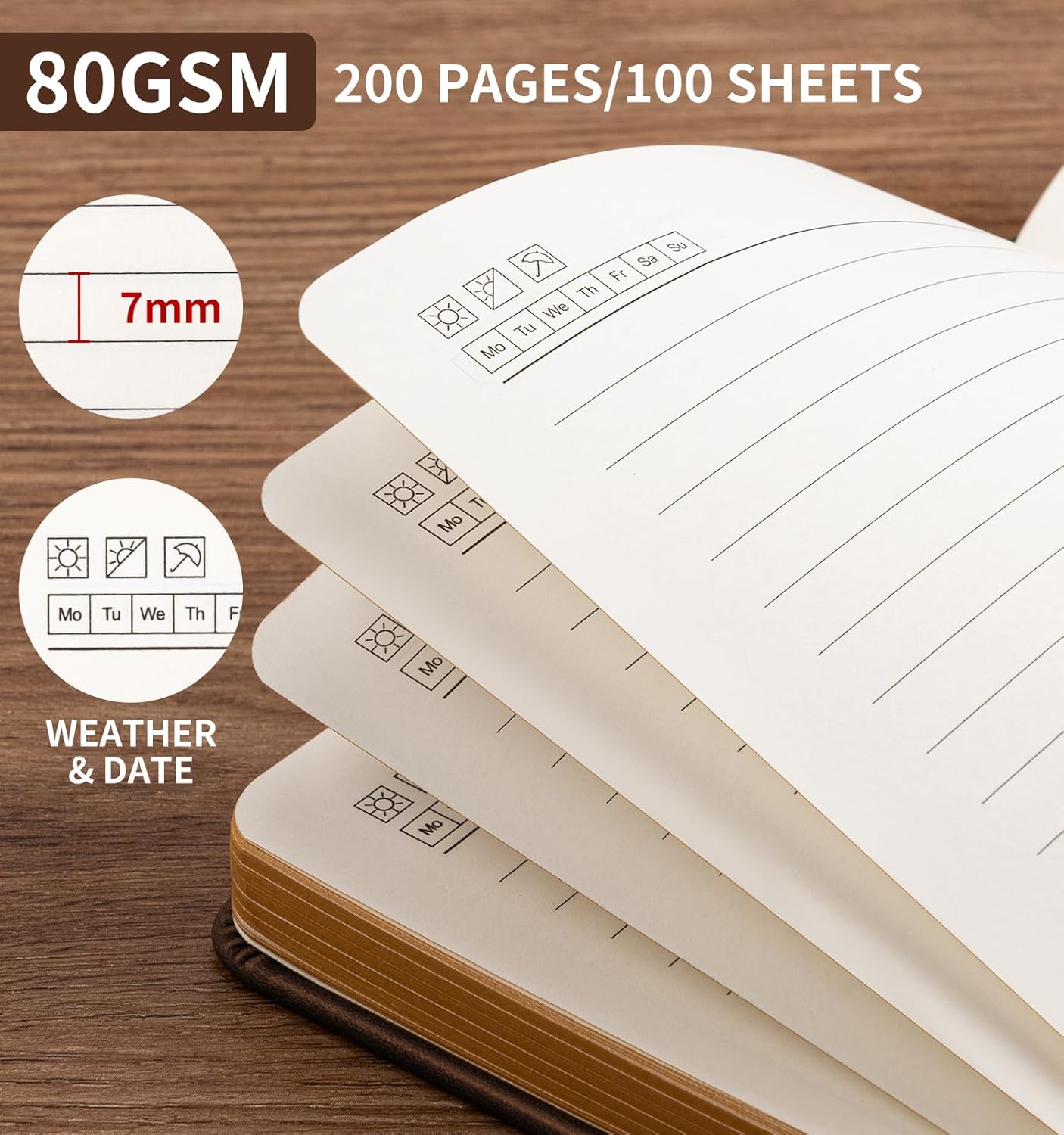 Lined Journal Notebook, A5 200 Pages Leather Journals For Writing Women & Men Travel,business,work & School,college Ruled Notebooks Hardcover Journaling Notebooks Daily Diary, 5.7'' X 8.3''-Purple