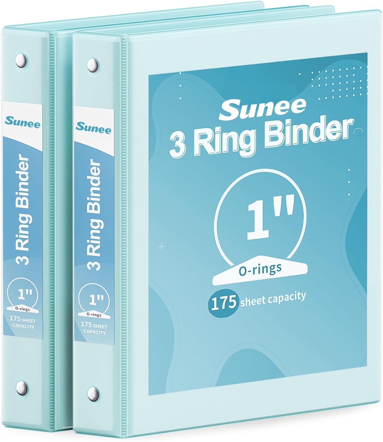 SUNEE 3 Ring Binder 3 Inch 2 Pack, Clear View Binder Three Ring PVC-Free (Fit 8.5x11 Inches) for School or Office Supplies, Pink