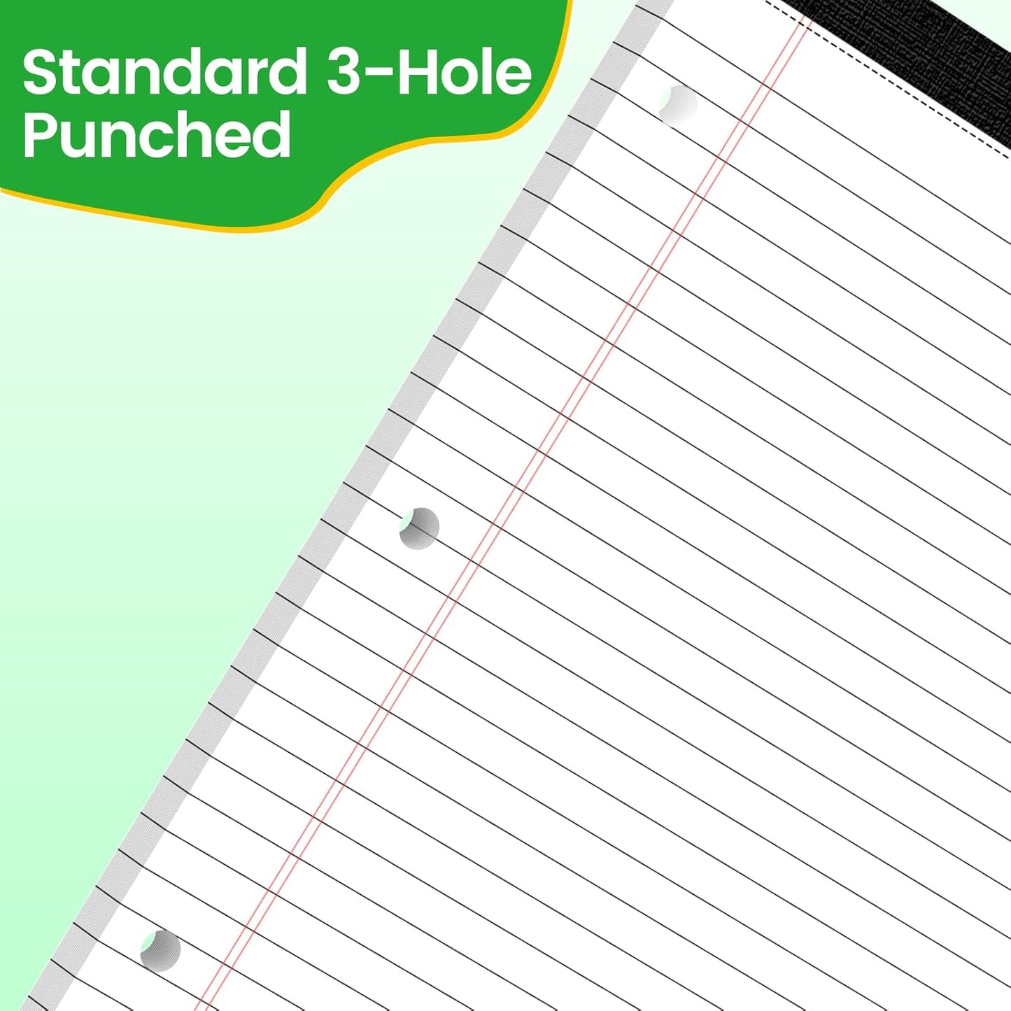 3 Hole Legal Pad 8.5 x 11, 3 Pack White Note Pads, Notebook Paper Wide Ruled, Writing Paper Pads, Notepads with Binder Holes, Lined Paper 8.5x11, Ideal for School, Home, Office, 30 Sheets/Pack