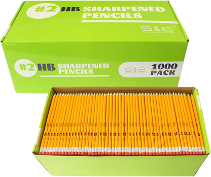 S & E TEACHER'S EDITION 360pcs Pre-sharpened Pencils with eraser top, No.2 pencils #2 HB pencil, Golf, Classroom, Pew, Back to school, 360 pcs/box