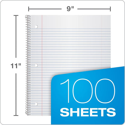 Oxford Spiral Notebook 8.5 X 11, College Ruled, 1 Subject, Water Resistant Cover, 100 Sheets - Pack of 4