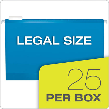 Pendaflex Extra Capacity Reinforced Hanging File Folders, 2", Legal Size, Red, 1/5 Cut, 25/BX (4153x2 RED)