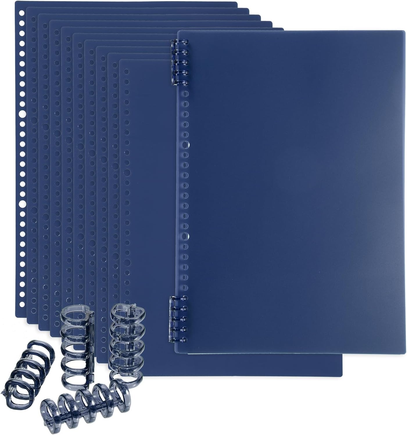 PATIKIL 12 Pack Binding Covers, A5(8.4x5.7 Inch) 22 Mil Plastic Notebook Covers Sheets with Binding Comb for Book Report Presentation, Light Blue