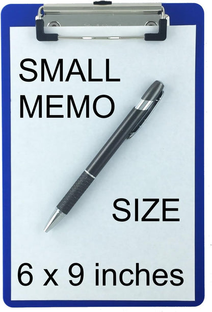 Trade Quest Memo Clipboard 6'' x 9'' Low Profile Clip Plastic (6-Pack) (Dark Blue)