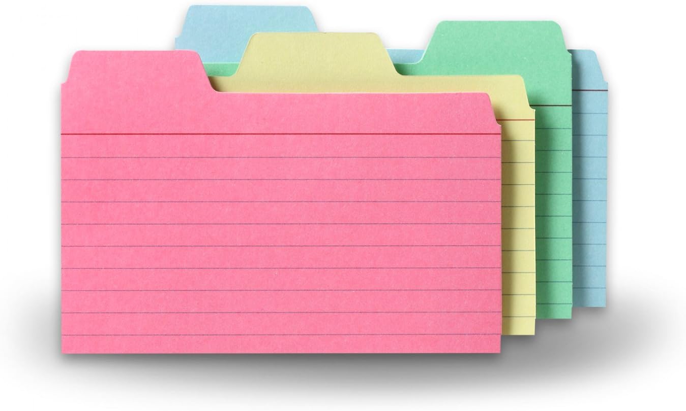 Find It Tabbed Index Cards, 4 x 6 Inches, Assorted Colors, 48-Pack (FT07218)