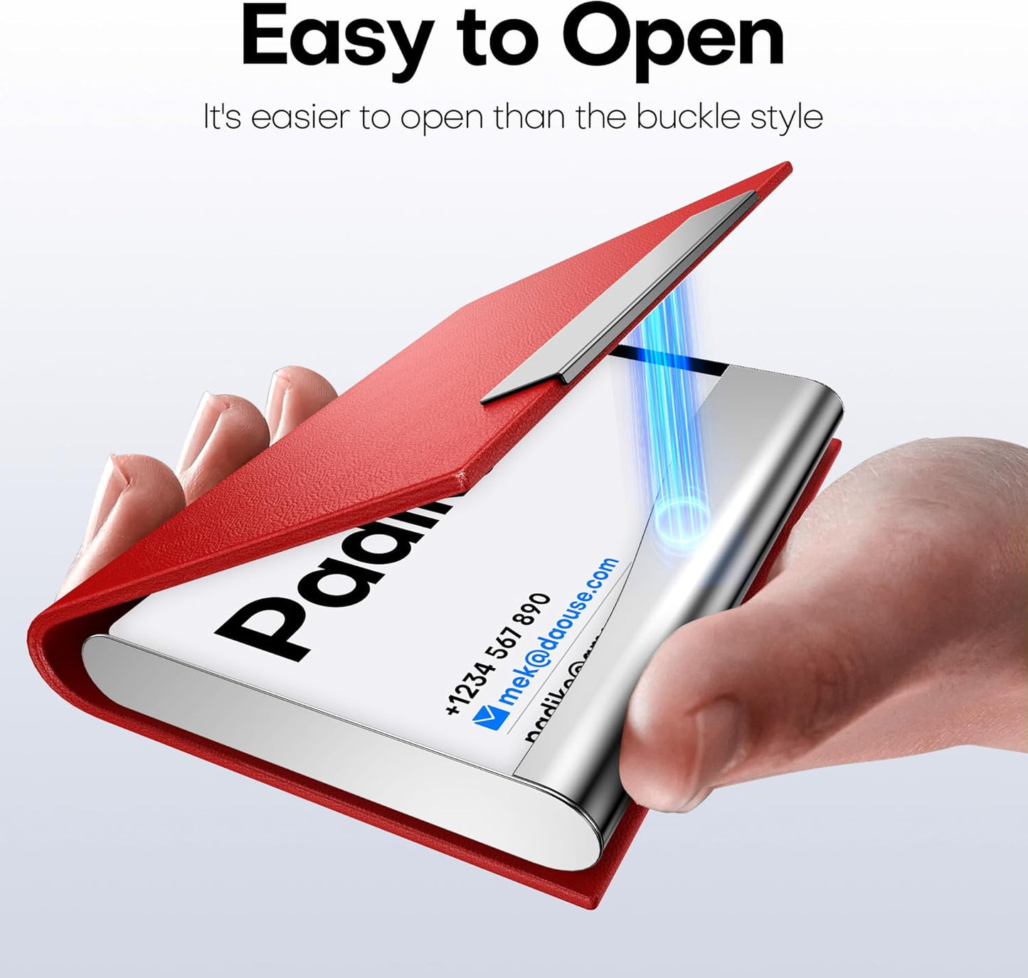 Padike Business Card Holder/ Case Professional PU Leather & Stainless Steel Multi Wallet Credit Card ID Case/Holder for Men & Women. (Black)