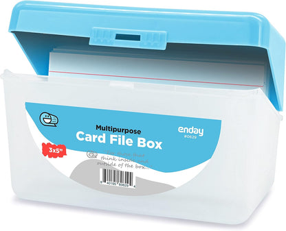 Enday Index Card Holder Pink, 3x5 Note Flash Card Organizer Case, Index Card File w/flip top, Notecard Recipe, Holder, Holds 250 Cards, Also Available in Purple, Red, Green, Blue, Grey (1 PC)