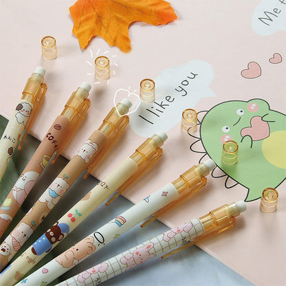 MOZXIRZ 4 Pcs Cute Mechanical Pencils with Top Eraser 0.5mm Cartoon Space Mechanical Pencil School Pencil for Women (6pcs Space)