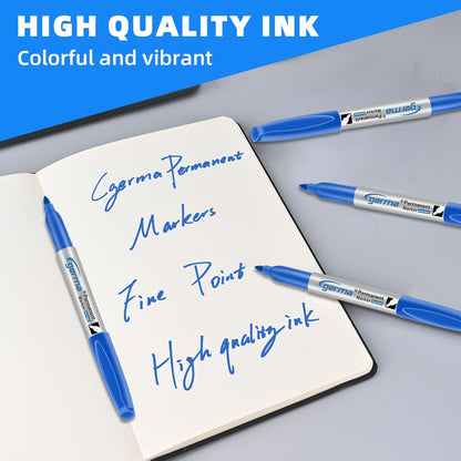Cgerma Ultra Fine Point Permanent Markers Black, 18 Pack Ultra Fine Tip Markers, Waterproof, Quickly Dry, No bleed, Works on Plastic, Wood,Stone, Metal and Glass for School Office Home