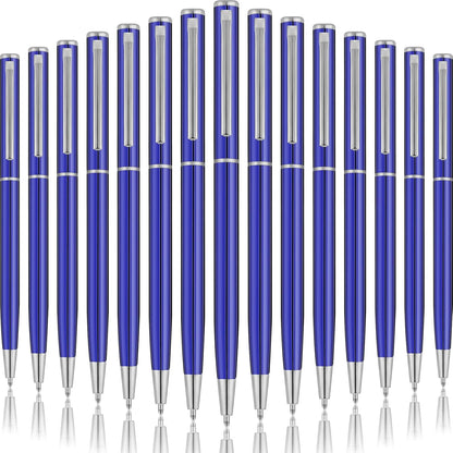 Zonon 240 Pcs Gold Metal Slim Ballpoint Pens Bulk Retractable Metallic Black Ink 1 mm Medium Point Smooth Writing Pens for Wedding Business Office Supplies Students Teachers Men Women Present