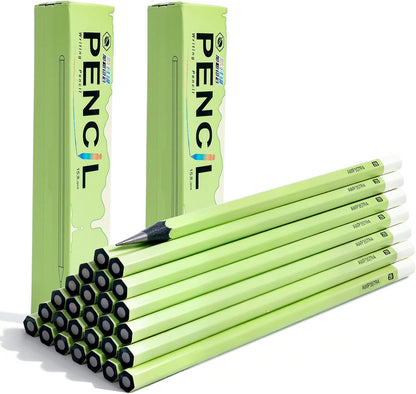 M&G Wood-Cased HB Pencils, 30 Count Green Barrel Black Wood, Hexagonal #2 HB Soft Bulk Pencils for School, Office, Unsharpened, No Eraser, Anti-Bite Tip, for Writing, Drawing & Sketching