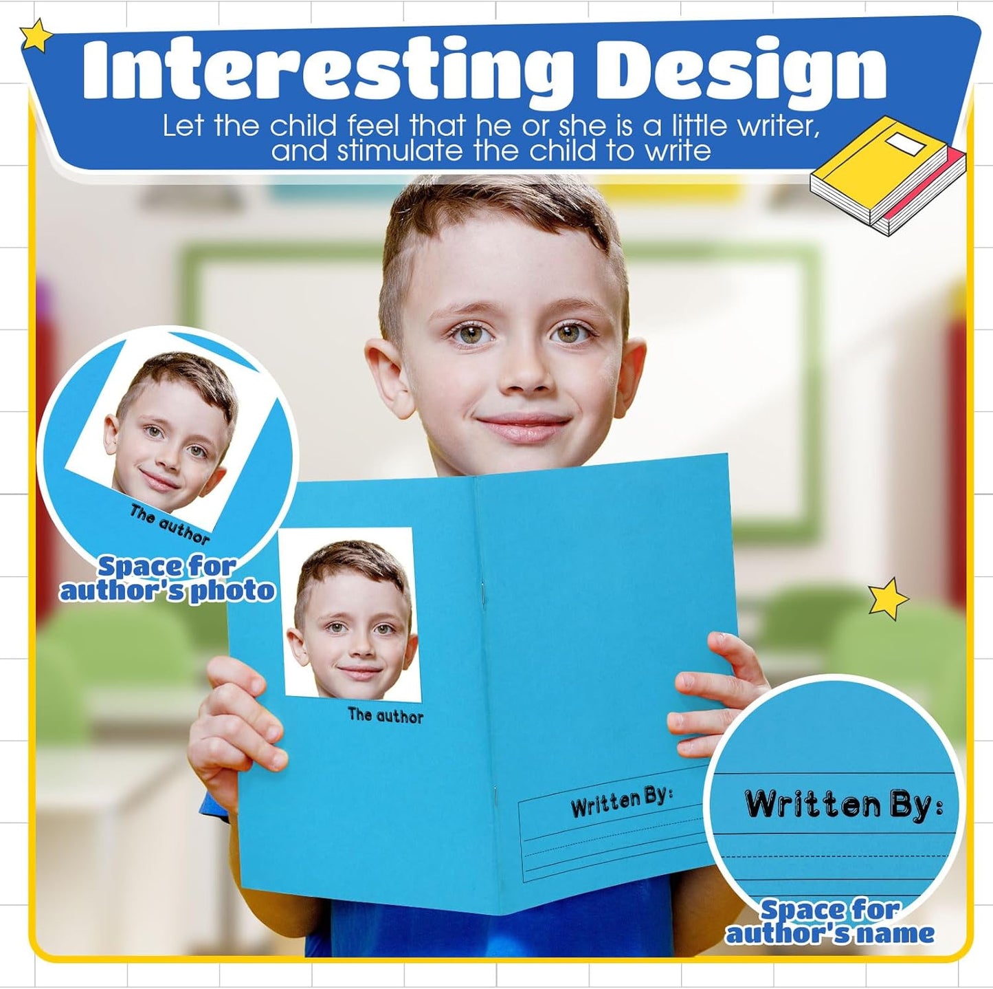Henoyso 12 Pcs Primary Composition Notebook K-2 Primary Journal, Notebook for Kids Supplies, Bulk Blank Writing Book for Kid to Write Draw Journal 60 Page (9.8″ X 7.5″,Light Color)