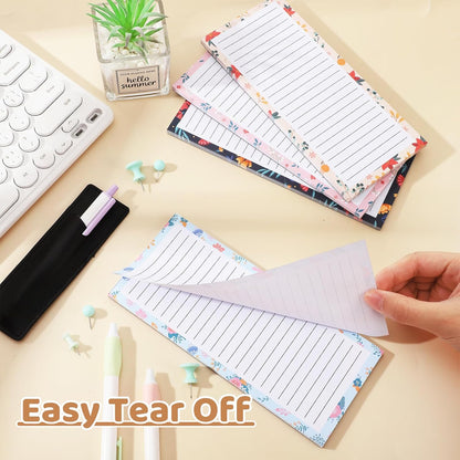 Thboxes 4 Pack Magnetic Note Pad for Fridge with Pen Holder, Totally 200 Sheets Grocery List Magnet Pad for Refrigerator Magnetic Shopping List Pad（Fruit Design）