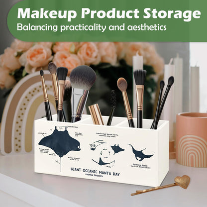 Killer Whale Gifts Wooden Pen Pencil Holder, Whale Shark Gifts for Ocean Lovers, Marine Biology Wooden Makeup Brush Organizer