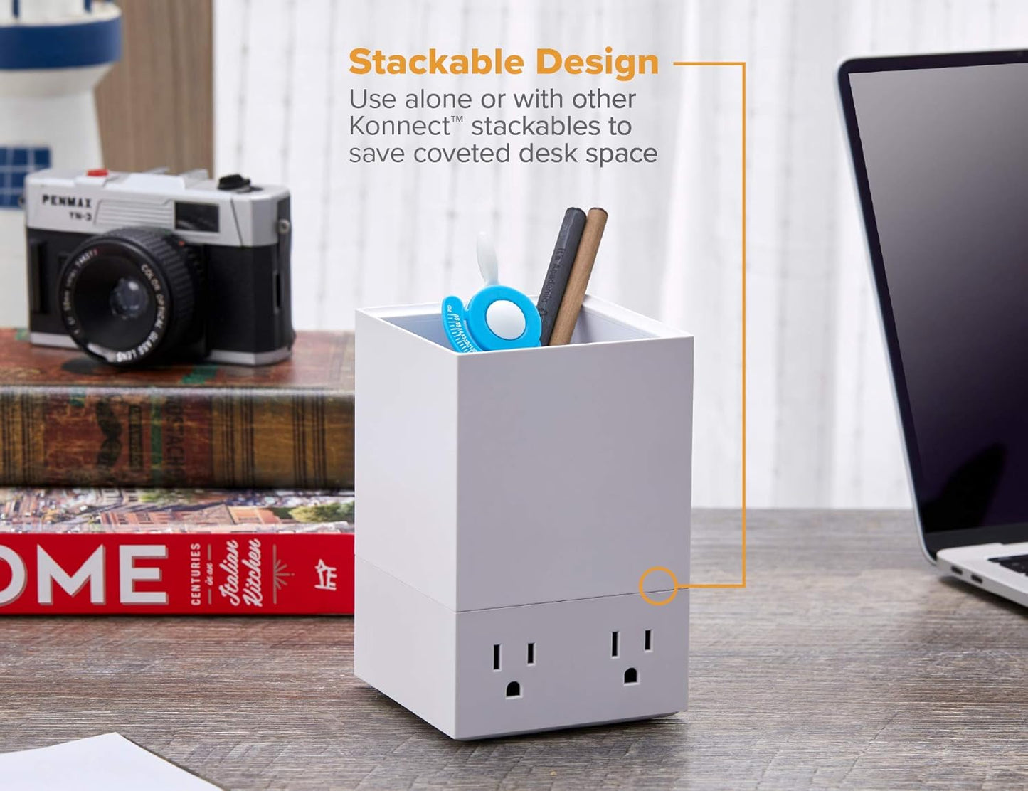 Bostitch Office Konnect Desk Organizer Accessory Tray, Stacks for Desktop Storage, Black