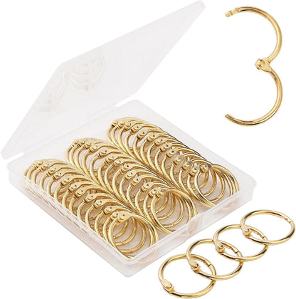 Mr. Pen- Loose Leaf Binder Book Rings, 5 Assorted Sizes (0.6", 1", 1.2", 1.5",2"), 36 Pack, Metal Binder Rings for Index Cards, Keychains, School, Home, Office, Silver
