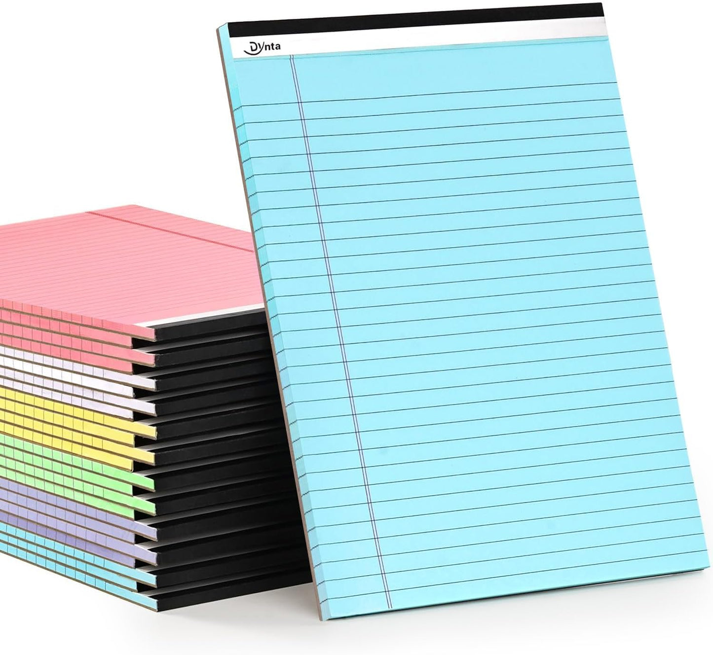 Dynta 24 Pcs 5x8 Note Pads, 1080 Sheets College Ruled Small Writing Pads, 80GSM Heavyweight Colored Paper, 45 Sheets Per Notepad