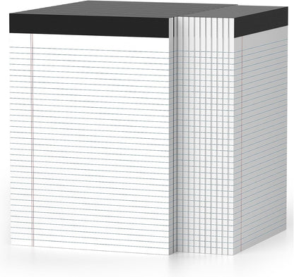 2-Pack Legal Pads 8.5"x11" Wide Ruled Note Pads - 100 Sheets (50/Pad) with Micro-Perforated Notepad & Chipboard Backing To-Do Lists Thick Lined Writing Paper Notebook for School & Office Supplies