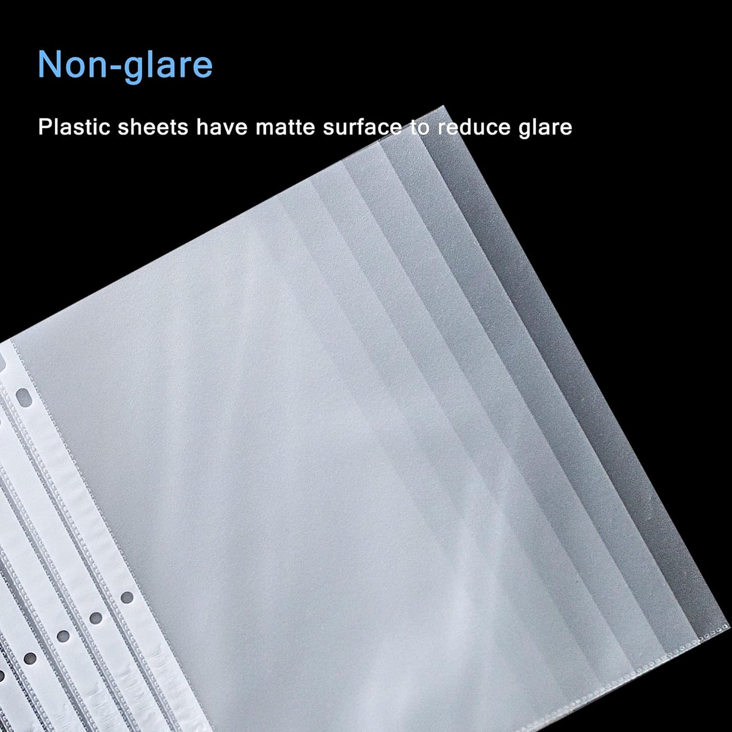 Seashell 200PCS Heavy Duty Non-Glare Sheet Protectors, Letter Size Page Protectors Reinforced 3-Hole, Plastic Sleeves for 3 Ring Binder, Top Loading for 8.5 x 11 Inch Sheets