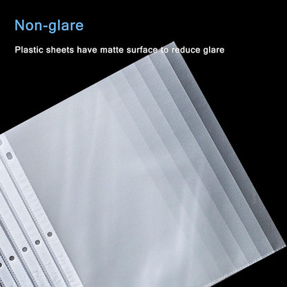 Seashell 200PCS Heavy Duty Non-Glare Sheet Protectors, Letter Size Page Protectors Reinforced 3-Hole, Plastic Sleeves for 3 Ring Binder, Top Loading for 8.5 x 11 Inch Sheets