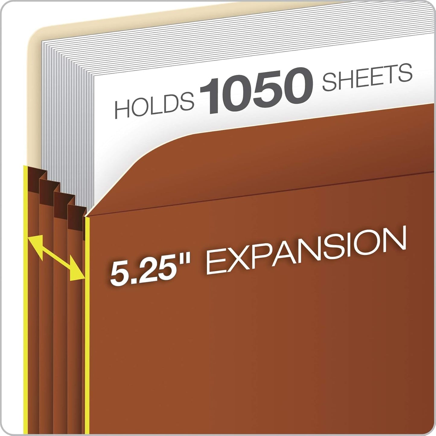 Pendaflex Expanding File Pockets, Letter Size, 5.25" Expansion, Reinforced with DuPont™ Tyvek® Material, Redrope, 10 per Box (1534G-OX)
