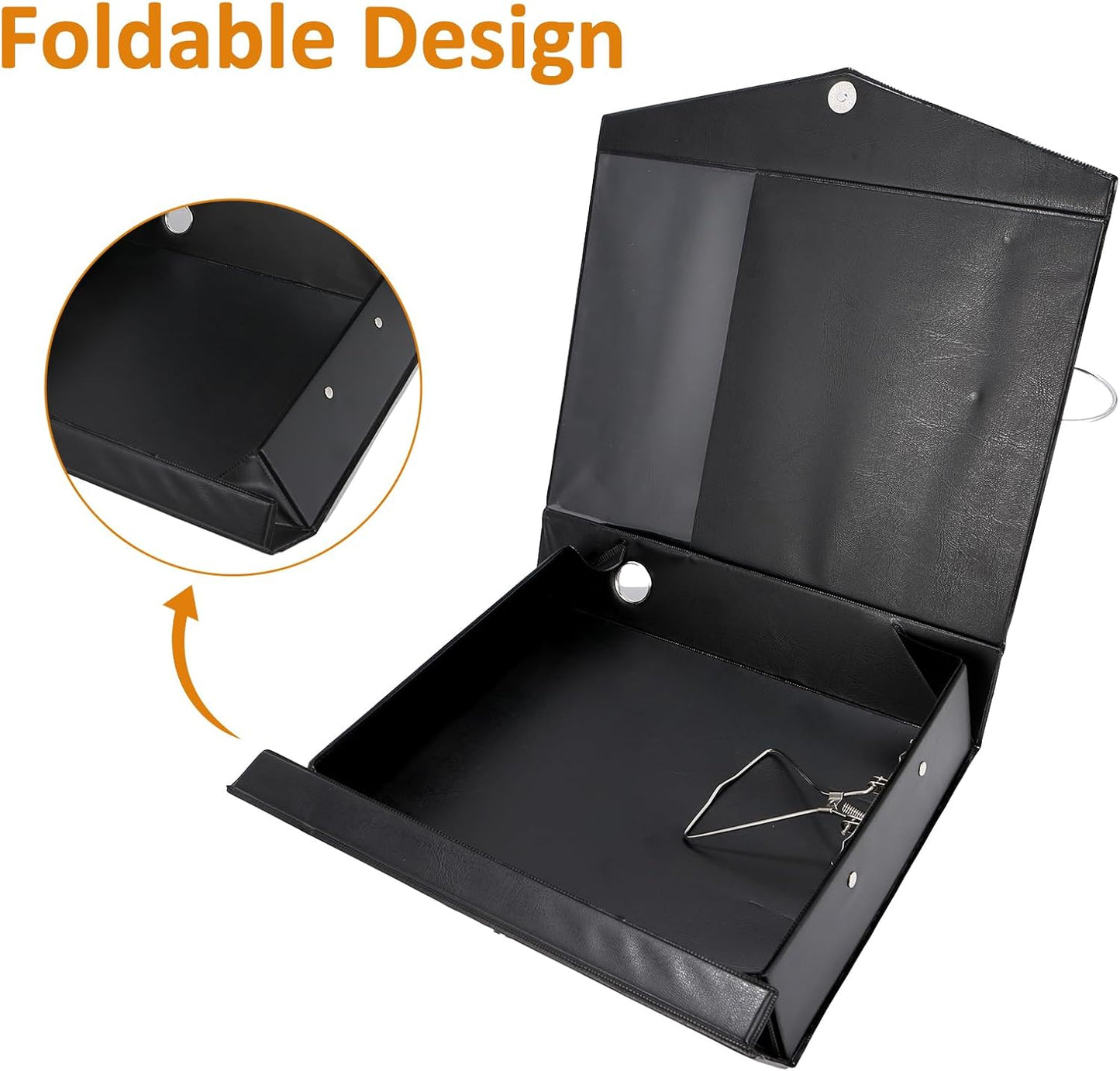 HUA JIE A4 Storage File Boxes Plastic Archives Cases, PVC File Folder Organizer Document Storage Filing Box for office,32.5×6.5×24 cm, Black(Pack of 6)
