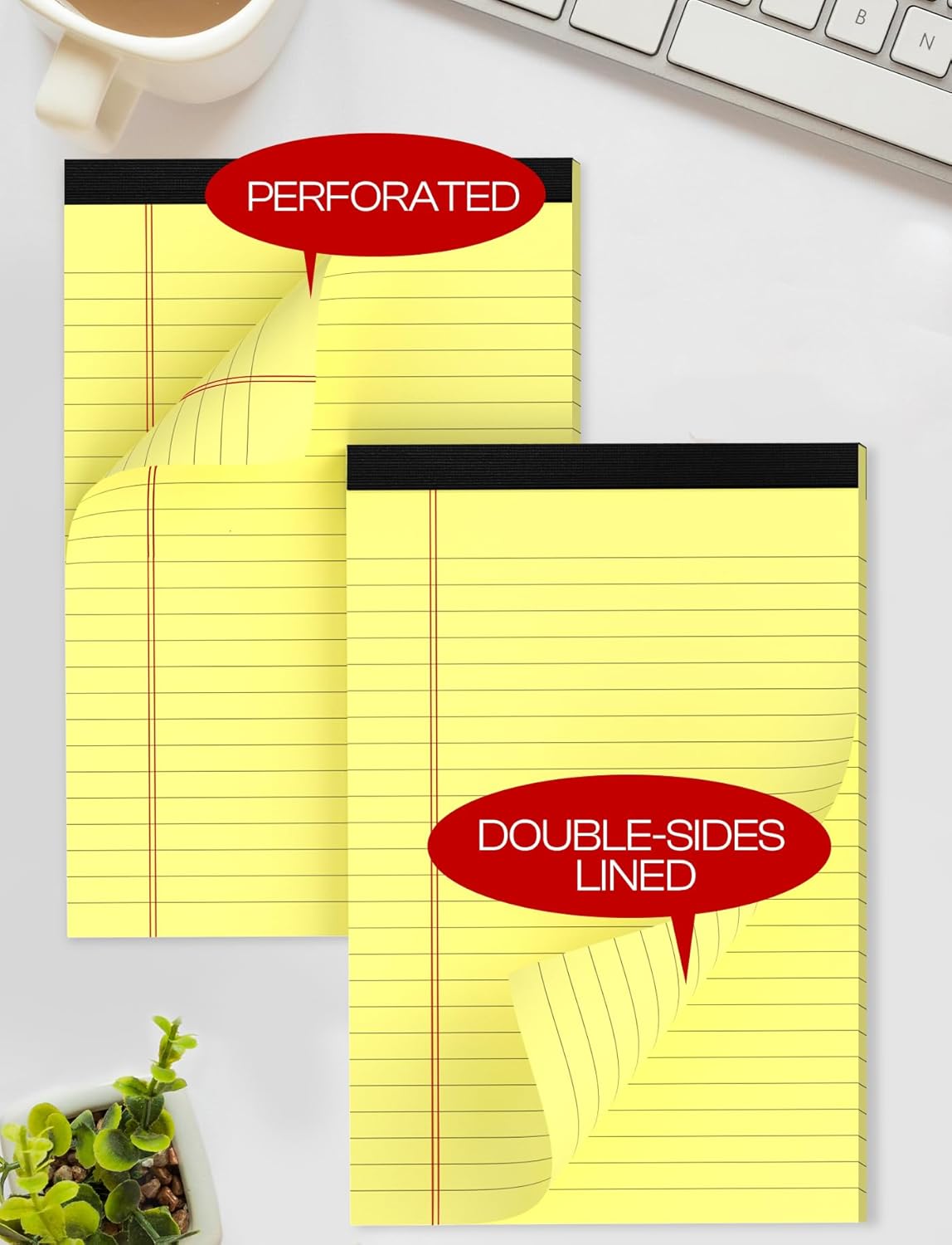 Legal Pads 8.5 x 11 White Note Pads 8.5 x 11 In 2 Pack Notepads 8.5 x 11 Writing Pads of Paper 8.5 x 11 Legal Notepads Wide Ruled White Lined Paper Pads 8.5 x 11 30 Sheets Per Legal Note Pads 8.5 x 11