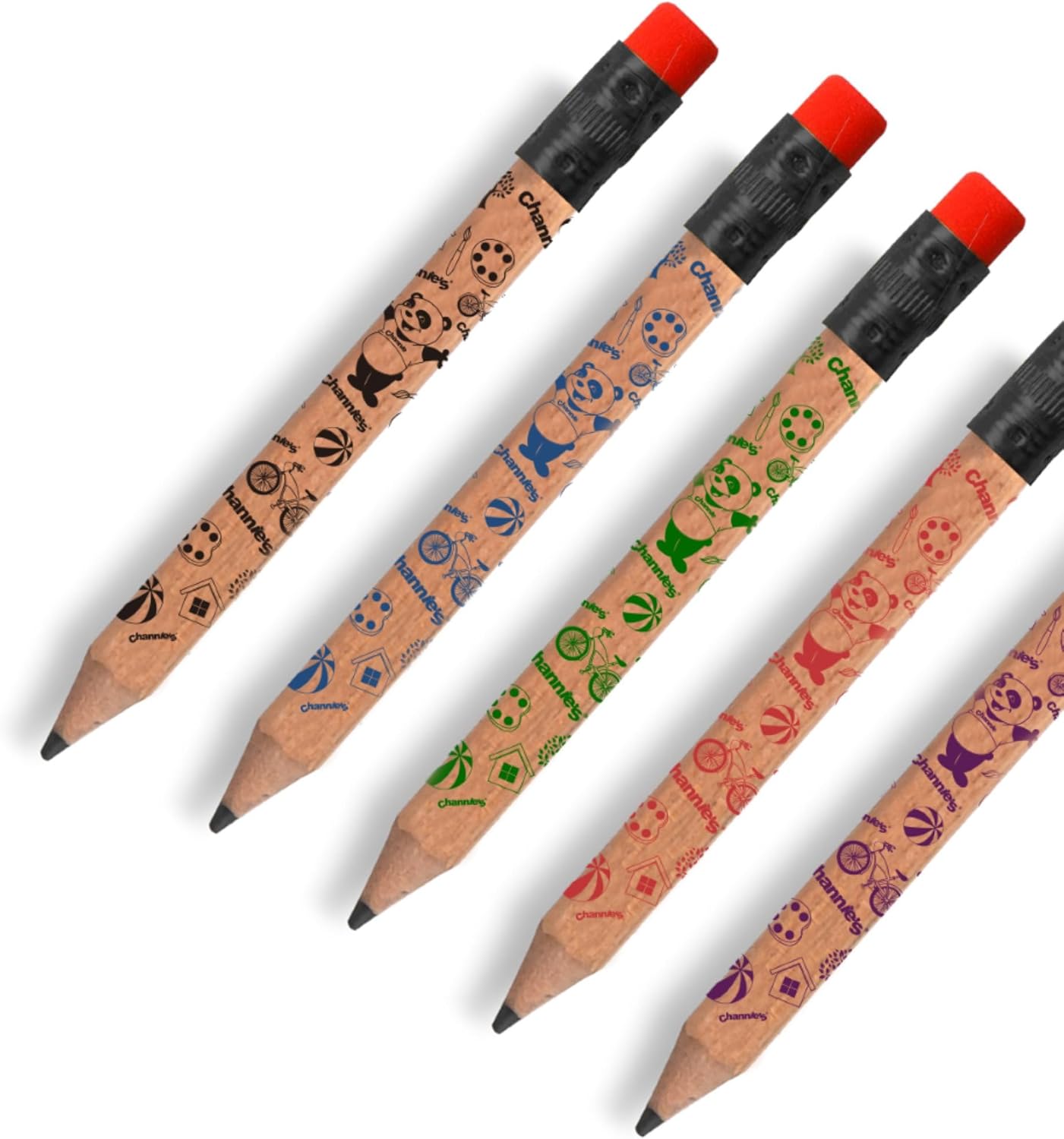 Channie's My First Pencil, Easy-to-Hold Jumbo Pencils for Preschoolers, Kindergarteners & 1st Graders, Brown Wooden 2B Fat Pencils for Kids Ages 3-7, 2 Pack (5 Each) + Sharpener