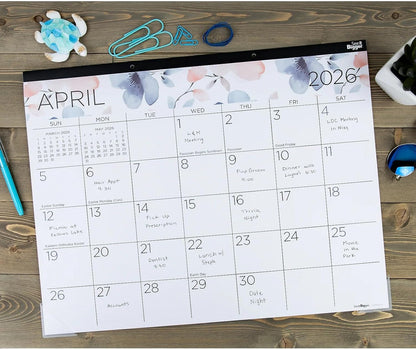 2026-2027 PlanAhead See It Bigger 22" x 17" Academic Monthly Desk Pad Calendar, Floral