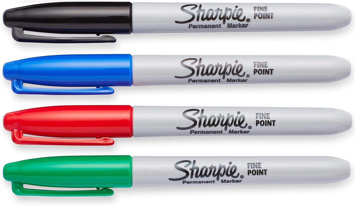 Sharpie Permanent Markers, Fine Point, Black, 12 Count