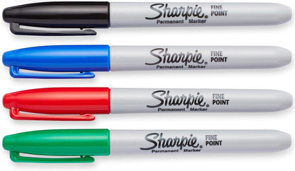 Sharpie Permanent Markers, Fine Point, Black, 12 Count