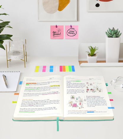 Lined Journal Notebook -365 Pages A5 Thick Journals for Writing Ruled Notebook, Hardcover Leather Journal for Women Men Daily Journal Notebook for Work, Note Taking, 100Gsm Lined Paper( 5.75'' X 8.38'' Green)