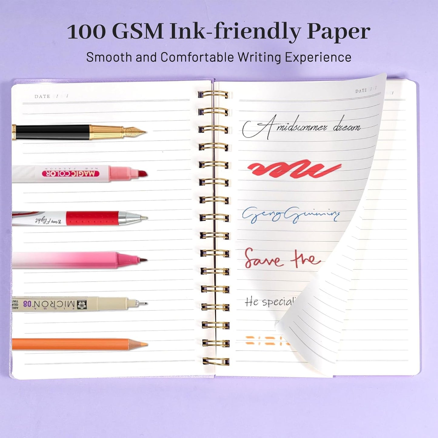 Yoment Graph Paper Spiral Notebook A5 Graphing Notebook 160 Pages Graph Paper Notebook Spiral Bound Waterproof Plastic Hardcover Spiral Journal 5x7 Grid Notebooks for Note Taking,Black
