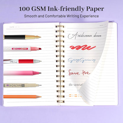 Yoment Graph Paper Spiral Notebook A5 Graphing Notebook 160 Pages Graph Paper Notebook Spiral Bound Waterproof Plastic Hardcover Spiral Journal 5x7 Grid Notebooks for Note Taking,Black