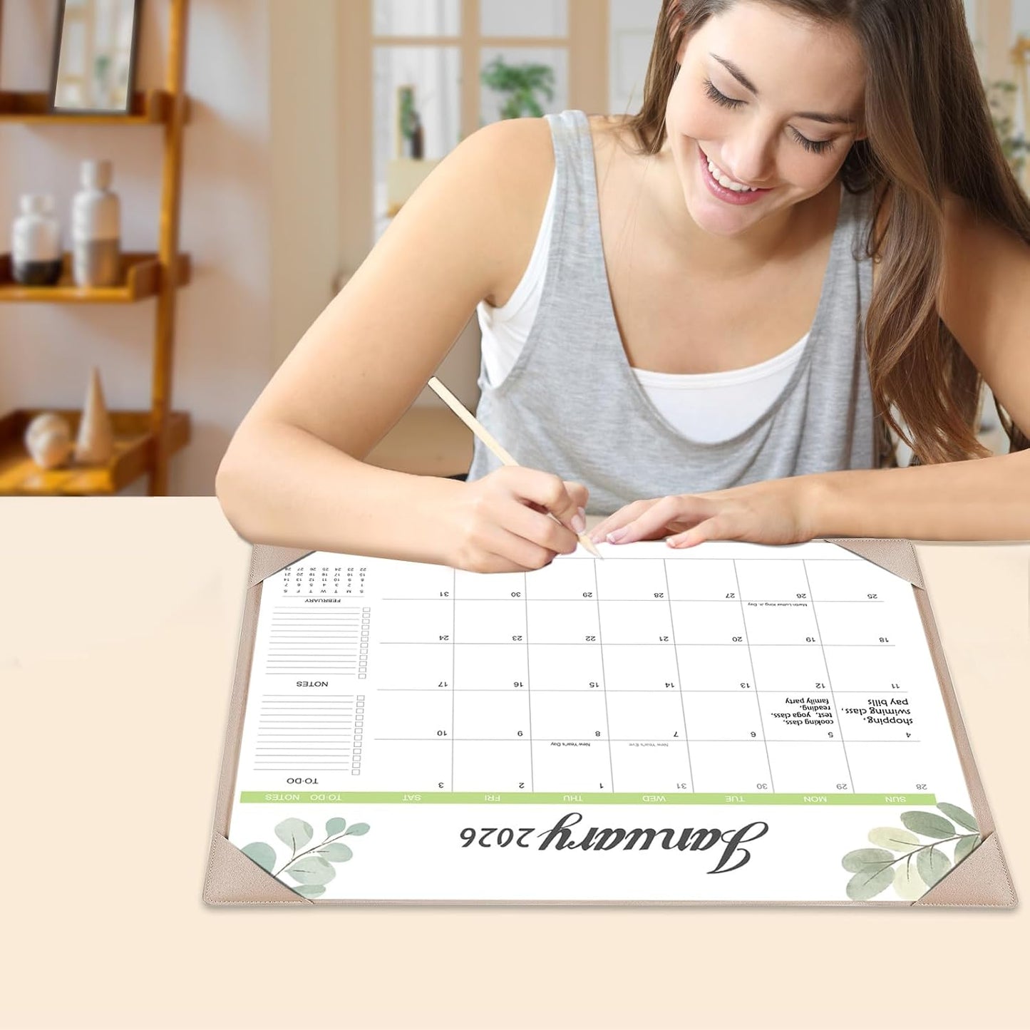 Desk Calendar 2026-2027 with Desk Mat – 22" x 17" Large Desk Pad Calendar Runs from January 2026 to June 2027, Office Supplies Desktop Monthly Calendar for Home & Office