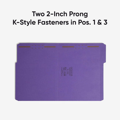 Smead Fastener File Folders, Reinforced 1/3-Cut Tabs, 2 Fasteners, Letter Size, Blue, 50 per Box (12040)
