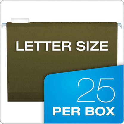 Pendaflex 04152X1 Reinforced 1" Extra Capacity Hanging Folders, Standard Green