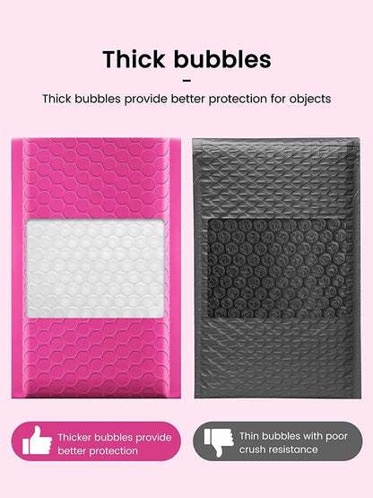 GSSUSA Black Bubble Mailers 4x8 Inches 50 Pack, Usable Size 4X7" Bubble Envelopes for Small Business, Padded Envelope, Shipping Mailers, Packaging Bags, Mailing Envelopes, Shipping Supplies