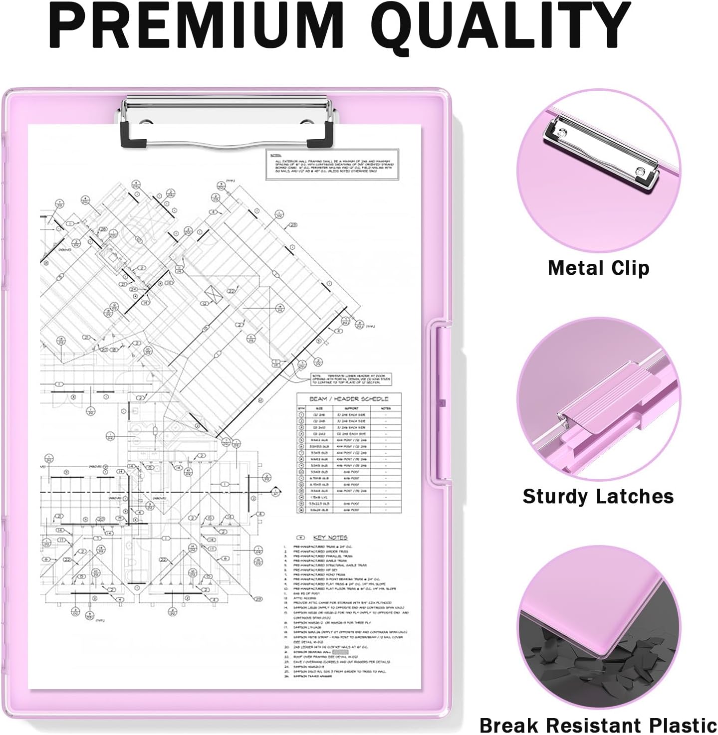 Rimilak Plastic Clipboard with Storage, Side Opening with 2 Compartment, Size 13.3 x 9.4 x 1.5 Heavy Duty High Capacity Nursing Box for Work School & Office Supplies, Black