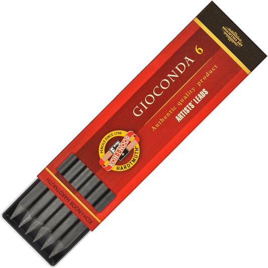 Koh-I-Noor Gioconda 5.6 mm, Set of 6 Leads for Artists' Drawing. 4865 4B