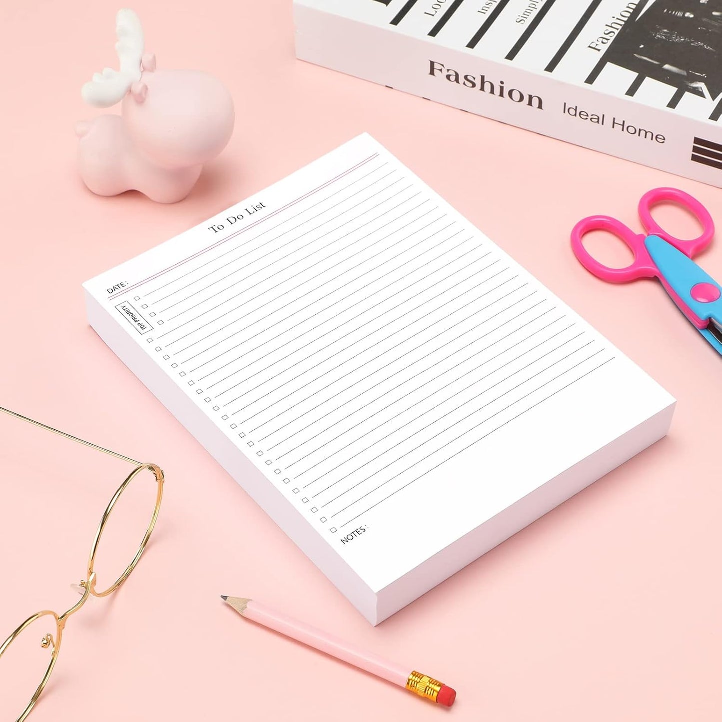 Spakon 300 Sheets Daily to Do List Notepad Notebook Library Card to Do Planner Checklist Memo Writing Pad Schedule Reminder Office Homework Planner for Task, 6" x 8(Retro,Beige)