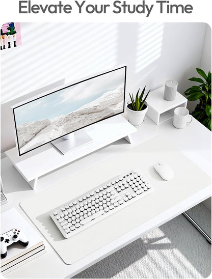 YSAGi Leather Desk Pad Protector, Large Mouse Pad, Non-Slip PU Leather Desk Blotter, Waterproof Writing Pad for Office and Home (31.5" x 15.8", Eggshell) - Colors A