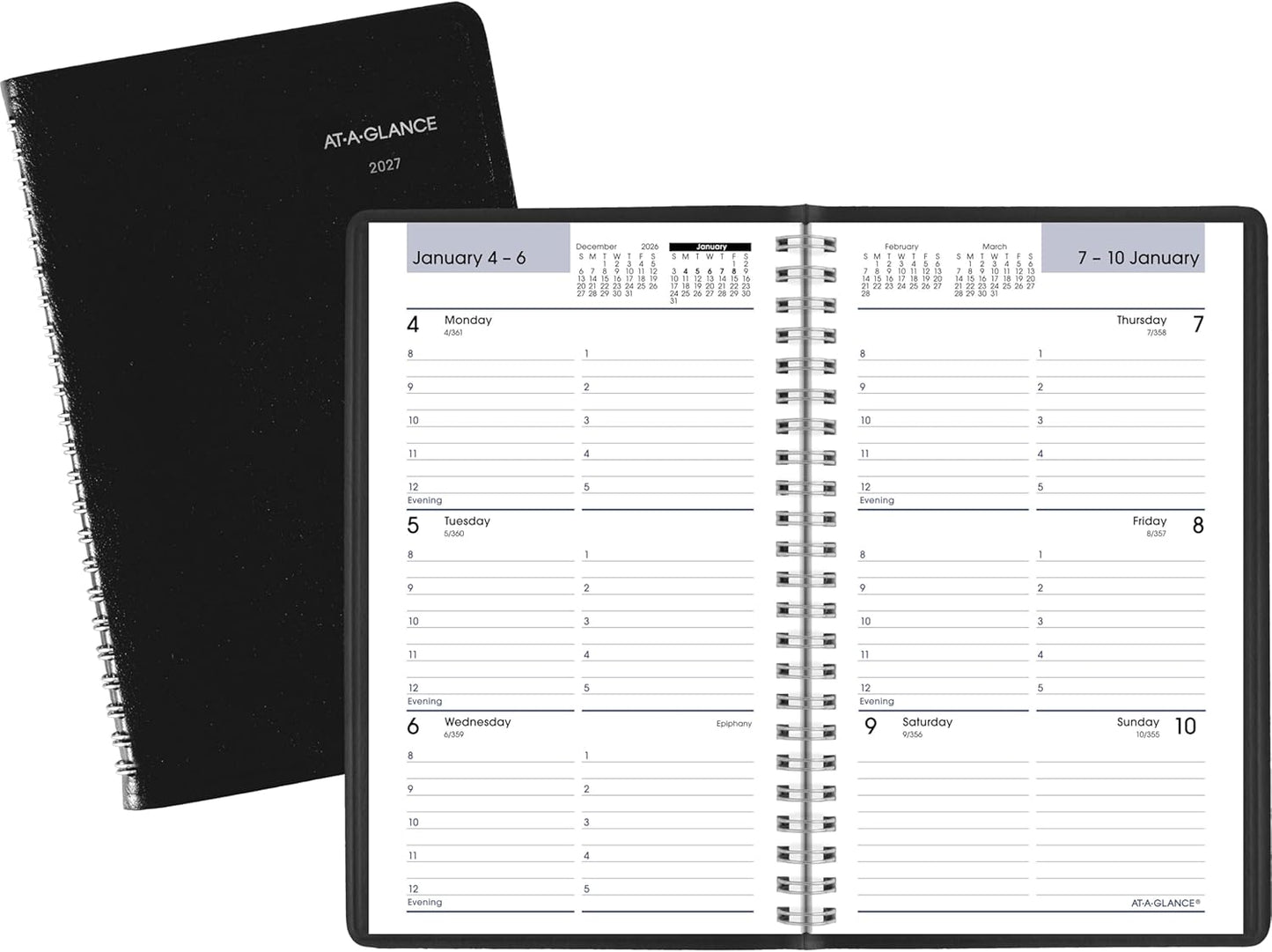 AT-A-GLANCE 2026 Appointment Book Planner, Weekly, 5" x 8", Small, DayMinder, Black (G2000026)